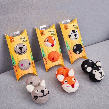 Colorful Felt Stretch Ball Cat Toy Ball Pet Toy With Small Bell