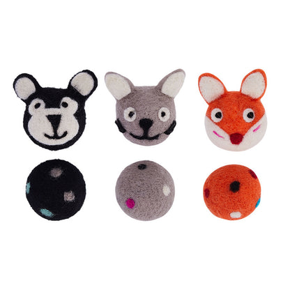 Colorful Felt Stretch Ball Cat Toy Ball Pet Toy With Small Bell