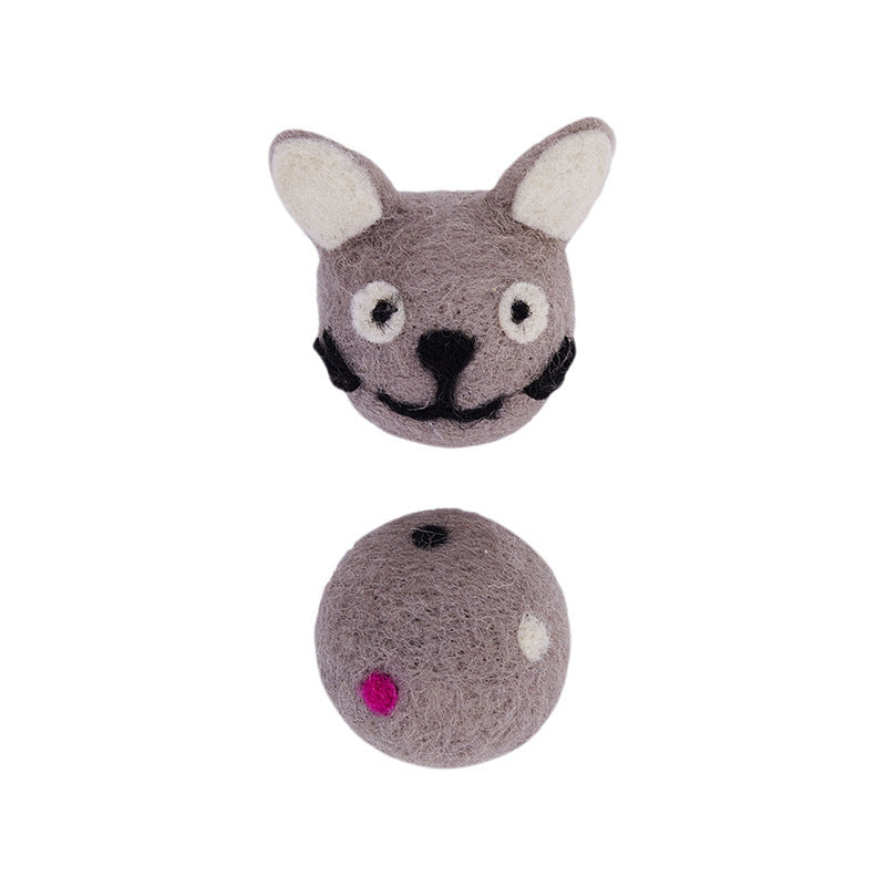 Colorful Felt Stretch Ball Cat Toy Ball Pet Toy With Small Bell