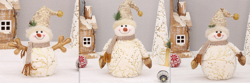 Long Velvet Christmas Snowman Decorative Supplies