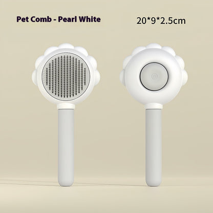 2 In 1 Self Cleaning Dog Brush Comb With Spray Pets Grooming Hair Remover