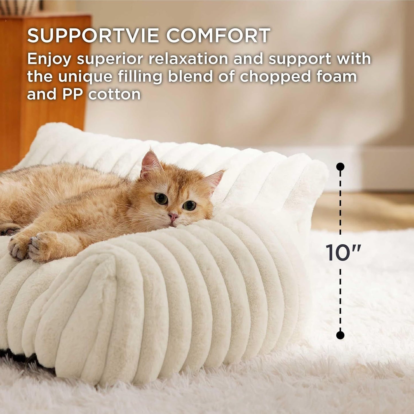 Bedsure Cute Cat Couch For Pets - Fluffy Cat Sofa With Premium