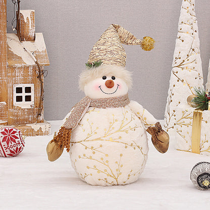 Long Velvet Christmas Snowman Decorative Supplies