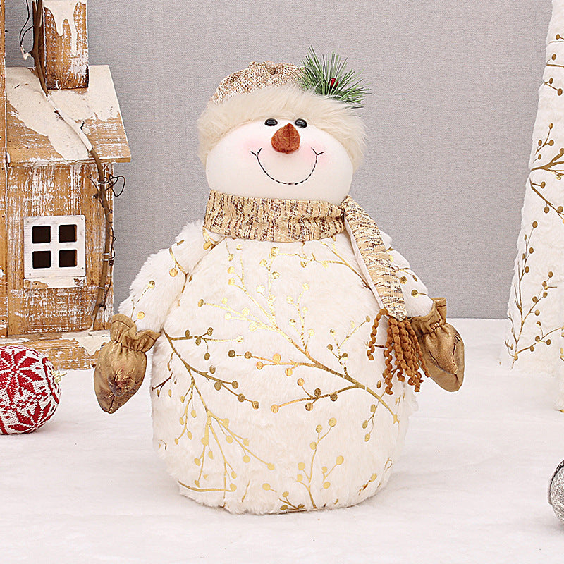 Long Velvet Christmas Snowman Decorative Supplies