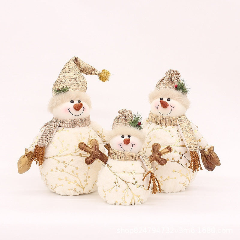 Long Velvet Christmas Snowman Decorative Supplies